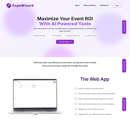 Expowizard Saas Website design_